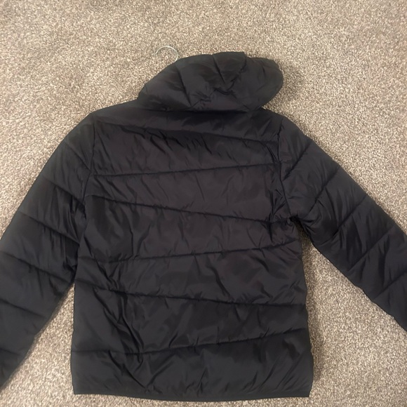 Under Armour Kids Black Puffer Jacket with Pink Logo - Picture 2 of 3